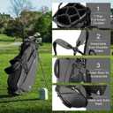 KVV Lightweight Golf Stand Bag with 7 Way Full-Length Dividers, 5 Zippered Pockets, Automatically Adjustable Dual Straps，Elegant Design
