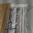 Dog Gate Indoor,18"-45" Extra Wide Metal Short Dog Gate to Step Over, 14" Tall Small Pet Gate with 3 Extension Kits, Pressure Mounted for Doorways & Stairs (White)