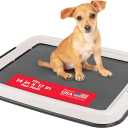 IRIS USA Pee Pad Holder for Dogs and Puppies, Potty Training Tray with Secured Latches, Non-Skid Feet, Leak Protection, Easy Clean Surface, Fits 14"x17" Puppy Pads Size, Dark Gray