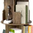 2-Tier Rotating Bookshelf, 360 Display Revolving Bookcase Space-Saving Storage Round Shelf for Corners, Living Room, Bedroom, Office, Kids Room (Light Brown)