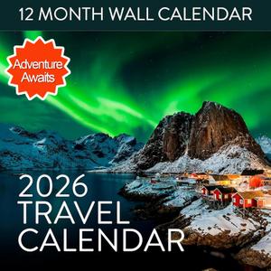 2026 Travel Inspiration Wall Calendar | 12" x 24" Beautiful Scenic Photos From Around The World Every Month, Large Pretty Hanging Vacation Landscape Picture Gift For Women and Men