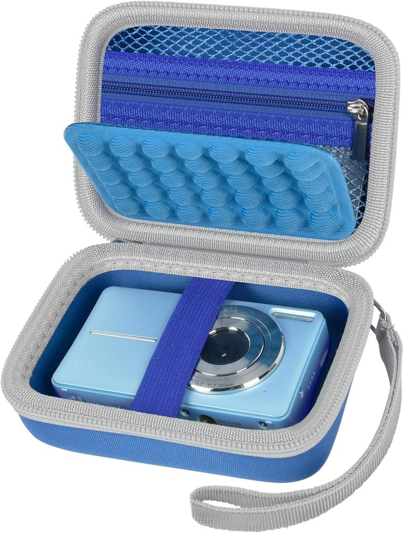 Digital Camera Case for CAMKORY/for Kodak Pixpro FZ45 FZ55/for VAHOIALD/for Sony DSCW800 830/ for Canon PowerShot 180 190. Vlogging Cameras Storage Holder for Travel (Box Only)-Blue