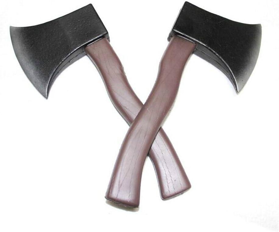 2Pcs Realistic Foam Axe Toy, Halloween Fake Axe Lumberjack Costume Props Hatchet Weapon Toy