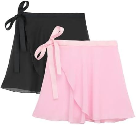 Zando Toddler Ballet Skirts for Girls, Wrap Ballet Skirt Women, Adult Chiffon Dance with Adjustable Waistband XL
