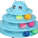 UPSKY Cat Toy Roller 3-Level Turntable Cat Toys Balls with Six Colorful Balls Interactive Kitten Fun Mental Physical Exercise Puzzle Kitten Toys.