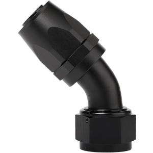 20AN AN20 45 Degree Elbow Hose End Fitting Swivel Aluminum Black