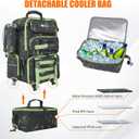 ayamaya Fishing Backpack with Cooler, 45L Tackle Backpack with Rod Holders & Insulated Lunch Bag, Large Outdoor Fishing Bag for 4 Tackle Boxes & Gears