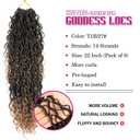 8 Packs Goddess Faux Locs Crochet Hair for Black Women, Long Goddess Locs Crochet Hair, Boho Style Locs, River Hair with Curly Ends (22Inch, T27#, 8Packs)