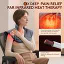 Far Infrared Heating Pad for Neck and Shoulders and Back - 6X Deeper Pain Relief, Graphene 30s Fast Heat, 8 Heat Setting, 16 Timer, Automatic Memory, Weighted Heating Pads Gift for Women&Men (Grey)