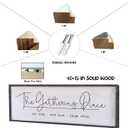 Surfapans Dining Room Wall Decor The Gathering Place Sign 40"x15" Family Gather Vintage Wood Framed Rustic Farmhouse Simple And Rustic for Friends Reunions Large Horizontal Hanging Art (Black)