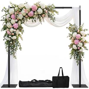 10x10ft Heavy Duty Backdrop Stand with Adjustable Height & Width, Black