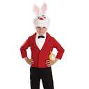 fun shack White Rabbit Costume for Kids, Boys and Girls Rabbit Outfit, Cute Kids Bunny Costume for Dress Up (Medium, Red)