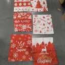 Zcargel 6 Pcs Christmas Chair Covers Set Winter Xmas Tree Snowflake Elk Dining Room Seat Holiday Dining Chair Slipcovers Protector Kitchen Dining Room Decor Festival Party Decoration