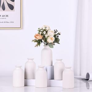 White Bud Vases Set of 6 - Mini White Ceramic Vases for Flowers, Modern Bud Vase for Table Decor, Boho Small Vase for Home Decor, Centerpieces in Bulk for Wedding, Home, Table, Party Decor
