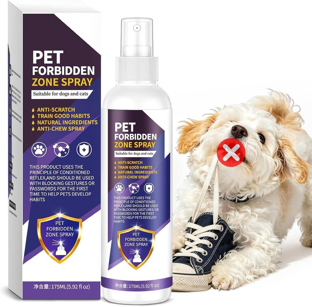 Bitter Apple Spray for Dogs & Cats, No Chew Anti Chew Spray, Natural Alcohol Free Dog Deterrent Spray, Stop Dog Chewing Licking Biting, Indoor Outdoor Furniture Protection Training Spray, 5.92 fl oz