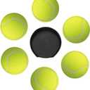 Tennis Ball Coasters for Drinks with Holder Round Leather Coasters Set of 6 Cups Mugs Mat Pad for Home Kitchen Bar
