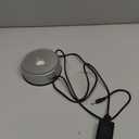 Estink LED Light Stand Base, Colorful Light Rotating Crystal Display Base Stand Holder Circular Show Stand Display Plate with AC US Adapter for Crystals Glass Art, Silver