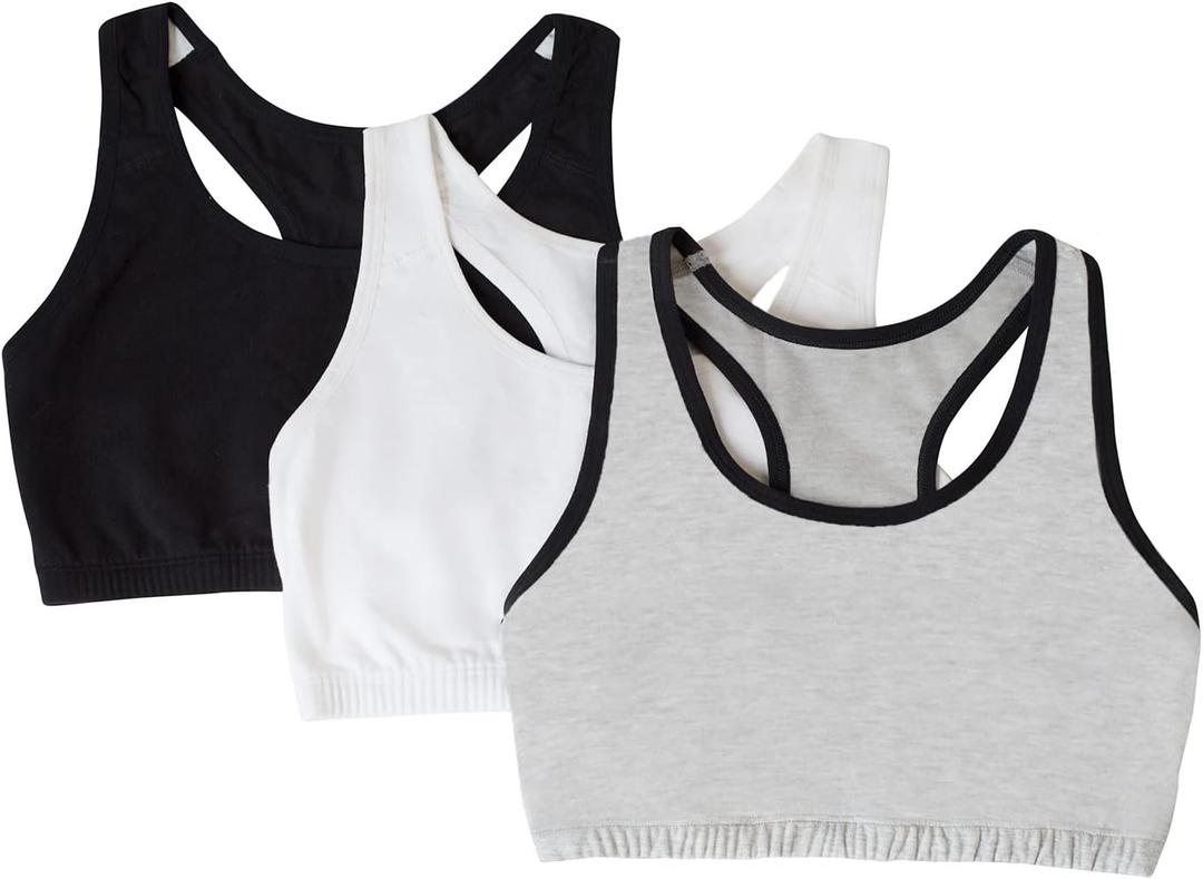 Fruit of the Loom Women's Multi-Pack Tank Top Style Sports Bra (36, Grey With Black/White/Black)