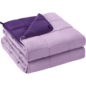 yescool Weighted Blanket for Adults (15 lbs, 60" x 80", Purple) Cooling Heavy Blanket for Sleeping Perfect for 140-160 lbs, Queen Size Breathable Blanket with Premium Glass Bead, Machine Washable