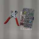 AIMUNOK 200 Sets Metal Snaps Buttons with Metal Fastener Pliers Tool Kit-for Craftsmanship DIY (800pcs /9.5mm /10 Vibrant Colors/Hollow)