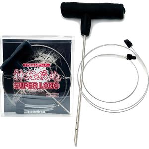 IKEJIME EXTRA STRENGTH Ike Jime: Super Long Ikejime Big Fish Spike With Two Stainless Steel Wires (Tuna, Yellowtail, Wahoo) Black Textured Ikejime Handle