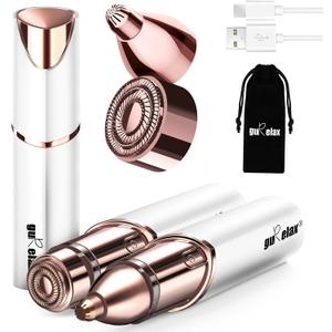 Eyebrow Facial Trimmer: 2 in1 Rechargeable Facial Hair Removal and Eyebrow Shaver - Face Lips Body Painless Facial Razor with Replacement Heads