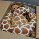 BRINJOY Giant Stuffed Giraffe Animal Set, 47 Inch Large Giraffe Plush Toy for Kids with Bird & Basket & Leaves & Card, Toddler Lifelike Standing Toys Stuffed Animal for Girls Boys