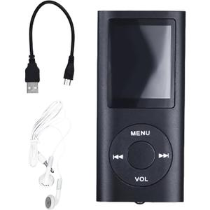 MP3 Player,Portable Multifunctional MP3 Digital Music Player,1.8 Inch LCD Music-Player with Earphone,Build-in Photo/Video Play/FM Radio/Voice Recorder/E-Book Reader(Memory Card Not Included)-Black