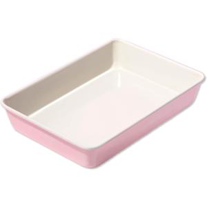 Paris Hilton Nonstick Carbon Steel Bakeware Collection, 13-Inch x 9-Inch Multipurpose Pan, Dishwasher Safe, Made without PFOA and PFAS, Pink Cream Two-Tone