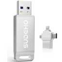 MFi Certified Photo Stick 256GB USB Flash Drive for iPhone, 4 in 1 External Memory Thumb Drive for Picture Video Saver and Backup, High Speed Memory Stick Pen Drive for iPhone/iPad/Android/PC (Silver)