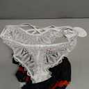 Avidlove Womens Underwear Lace Cheeky Panties Criss Cross Back Bikini Thongs Sexy Undies (Large, Black/White/Red/Dark Blue)