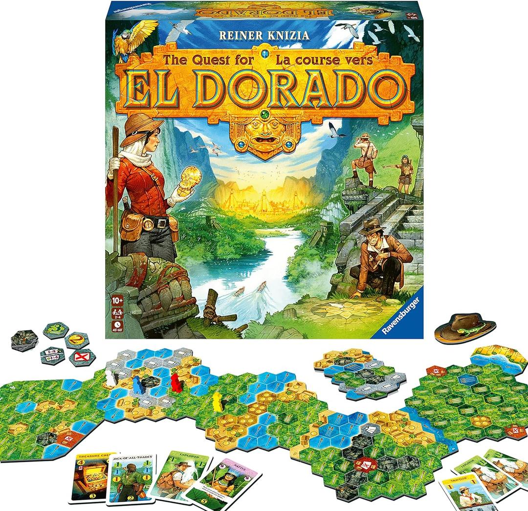 Ravensburger The Quest for El Dorado - Exciting Strategy Board Game | Suitable for Kids & Adults | Designed for 2-4 Players | Inclusive of Mini Expansion, One Size