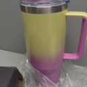COKTIK 40 oz Tumbler With Handle and Straw, Insulated Tumbler With Leakproof Lids, Stainless Steel|BPA-Free, Cold for 24 H (Glitter Rainbow) Snap Cap Broken As Pictured