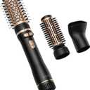 Rotating Hair Dryer Brush, Blow Dryer Brush with 2 Brushes (1.5" & 2") and Concentrator, Fast Drying, Straightening & Volumizing, Gold