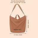 2 x Canvas Tote Bag for Women: Large Capacity Shoulder Bags for Work, Travel, Casual, Message Bag, Tote, Purse, Handbags (Brown)