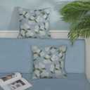 Light Blue Pillow Covers 18x18 Inch 2 Pcs Blue Green Hydrangea Flower Decor Throw Pillows Vintage Floral Seasonal Spring Summer Outdoor Decoration Pillowcase Linen Cushion Cover for Couch Sofa