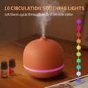 Stone Diffusers for Essential Oils Large Room,500ml Handmade Ceramic Diffuser with 4 Timer & 10 Ambient Light Settings for Home Office (Terracotta)