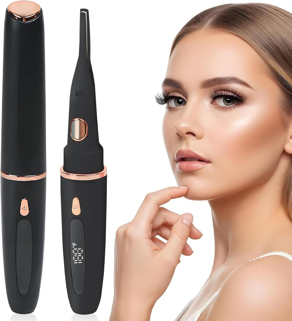 USB-Rechargeable Heated Eyelash Curler with LED Display - 3 Temp Settings, Mini Design, Safe Curling for Long-Lasting Natural Lashes