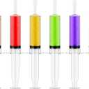 50 PACK 1.5 oz Halloween Jelly Syringes Shot, Medium Containers with Lids, Perfect for Plastic Shot Glasses or Jelly Cups, Great for Halloween Thanksgiving Christmas Party