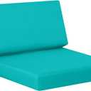idee-home Outdoor Cushions for Patio Furniture, Outdoor Seat Cushion, Waterproof Couch Hampton Bay Deep Seat Replacement Chair Cushions for Garden Lawn Backyard Deck, 26.5 x 26.5 Peacock Blue