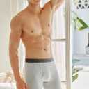 FINETOO Mens Underwear Boxer Briefs Soft Breathable Cotton Wide Waistband Men Underwear 3 Pack (L)