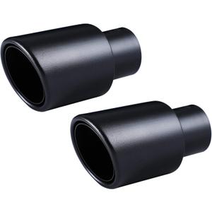 Pack of 2 Black Exhaust tip - 2.25" ID x 3.5"OD x 6.25"L -Double Wall Weld On Muffler Tail Pipe Stainless Steel Black Coated