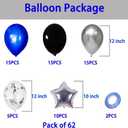 Blue and Black Silver Confetti Balloons,12inch Dark Royal Blue Black Sliver Party Latex Balloons for Boys Video Gaming theme party,Birthday,Wedding,Thanksgiving,Christmas Day,Columbus,Veterans.