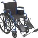 Drive Medical BLS18FBD-ELR Blue Streak Lightweight Wheelchair with Swing-Away Elevating Leg Rests and Flip-Back Arms (18 Inch)