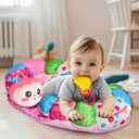 3-in-1 Caterpillar Tummy Time Pillow for Baby 0-6 Months, Detachable Tummy Time Playmat for Newborns, Sensory Toys for Babies 0 3 6 Months, Non-Slip Baby Support Seated Pillow, Gifts for Infant Girls (Medium, Pink)