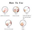 MERVF Almond Press on Nails Medium Red French Tip Fake Nails Glue ons Flower Design Art Acrylic Stiletto False Nail Supplies DIY for Women Glossy 24pcs