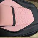 Huidasource Leather Seat Covers Full Set, Front and Rear Car Seat Covers, Full Wrap Automotive Car Seat Cushion Covers Protector Nappa Leather Fit for Most Cars SUV Trucks, Black & Pink