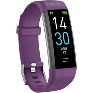 Fitness Tracker with Heart Rate Blood Oxygen Monitor, Activity Tracker Sleep Monitor Health Tracker, Smart Watch Pedometer Step Calories Counter, Fitness Watches for Men Women (Purple)