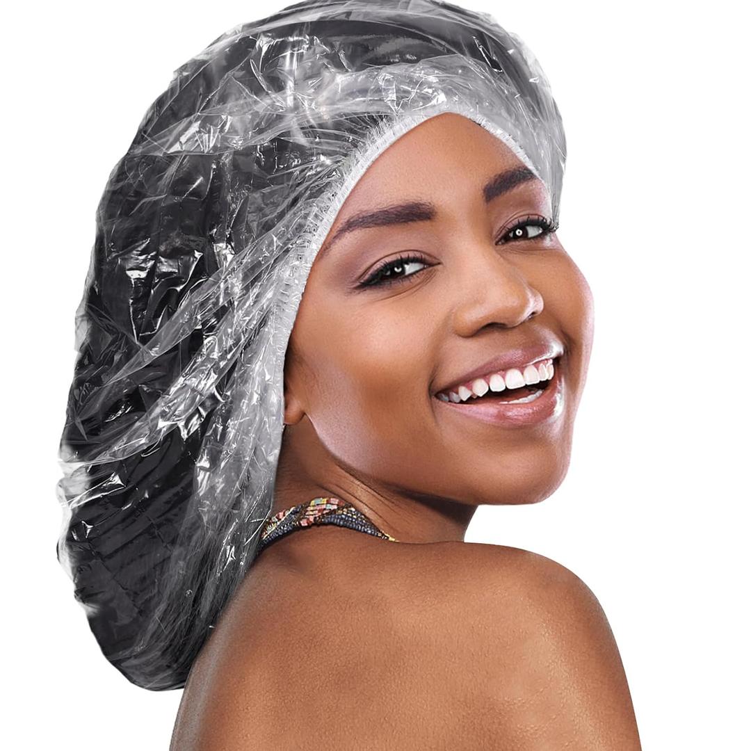 50 PCS Disposable Shower Caps - Extra Large, Waterproof Elastic, Thick Hair Caps For Bath & Spa