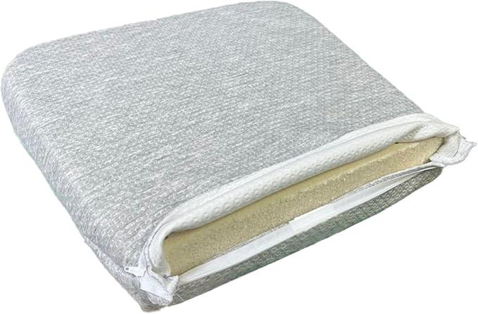 ORGANIC TEXTILES Organic Seat Cushion - 3" Soft Latex with Heather Grey Removable Cotton Cover - GOLS/GOTS Certified - Back Tailbone Pressure Relief Support, Office Chair, Gym Bleacher Seats, Car